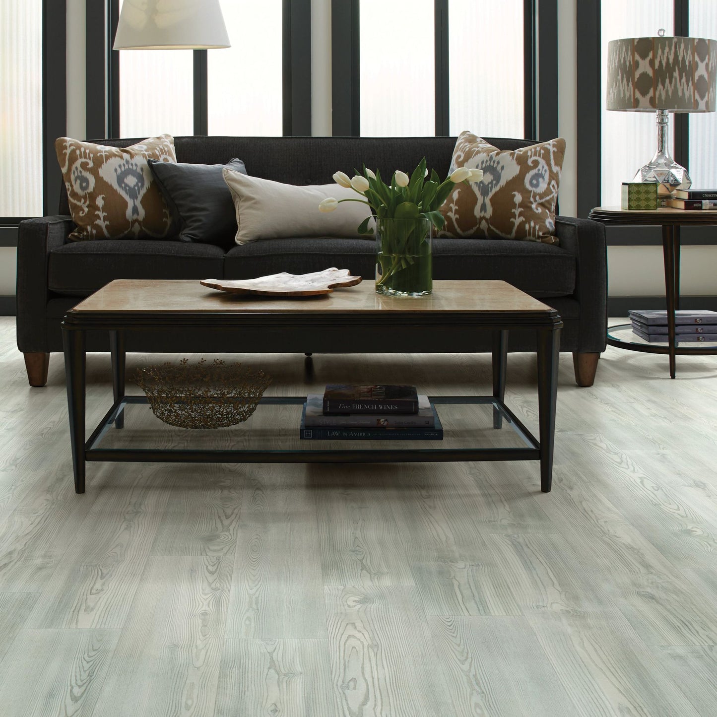 Shaw Farrier Plus 20 M Soft Pine Gray 20-mil x 7-in W x 48-in L Waterproof Interlocking Luxury Vinyl Plank Flooring (27.73-sq ft/ Carton)