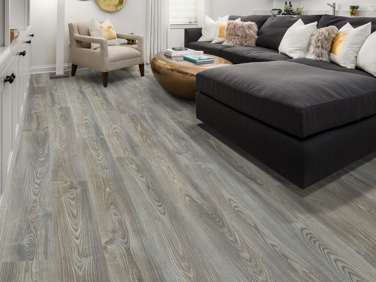 Shaw Reflection 12 Smoky Chestnut Brown 12-mil x 7-in W x 48-in L Waterproof Glue Down Luxury Vinyl Plank Flooring (35-sq ft/ Carton)