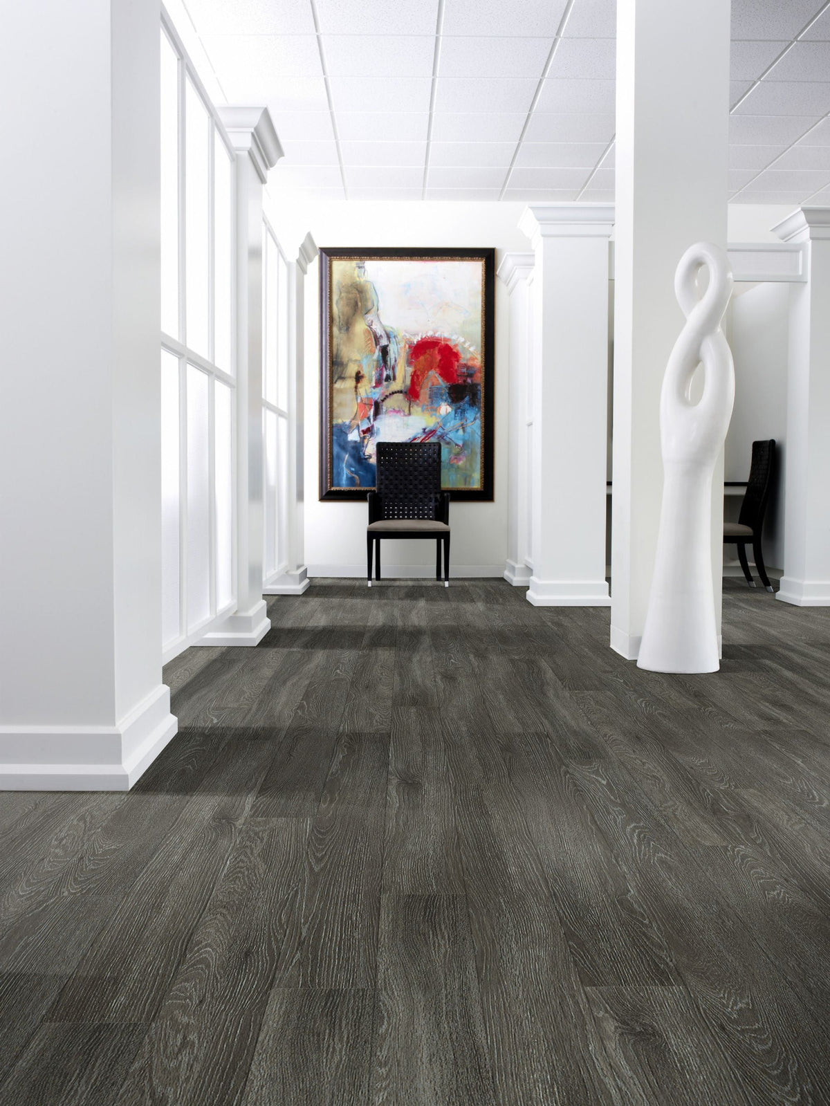 Shaw Downtown Worth Avenue Brown 8-mil x 6-in W x 48-in L Waterproof Glue Down Luxury Vinyl Plank Flooring (53.63-sq ft/ Carton)