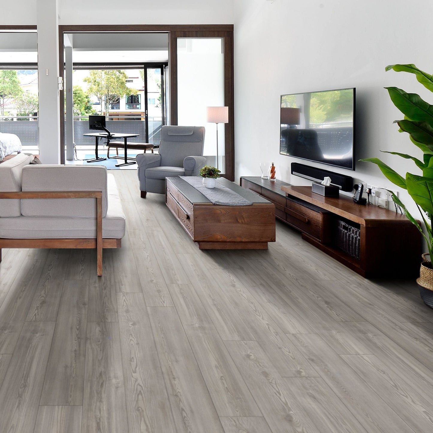 Shaw Tundra Plus Clean Pine Gray 12-mil x 7-in W x 48-in L Waterproof Interlocking Luxury Vinyl Plank Flooring (18.91-sq ft/ Carton)