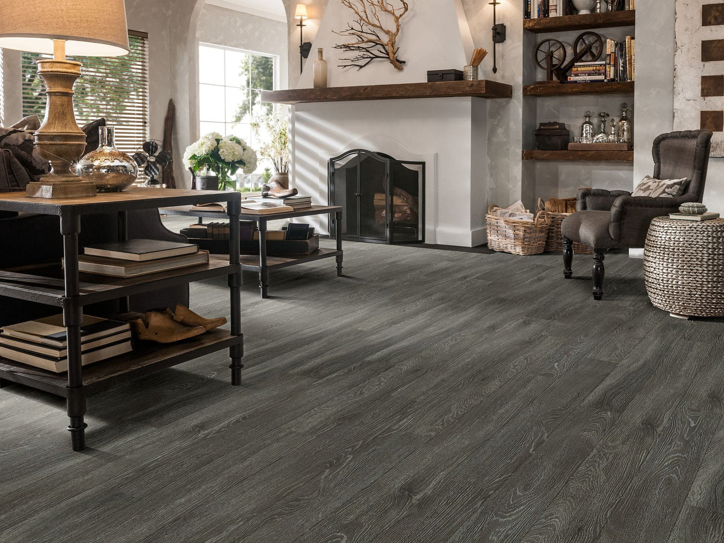 Shaw Downtown Worth Avenue Brown 8-mil x 6-in W x 48-in L Waterproof Glue Down Luxury Vinyl Plank Flooring (53.63-sq ft/ Carton)