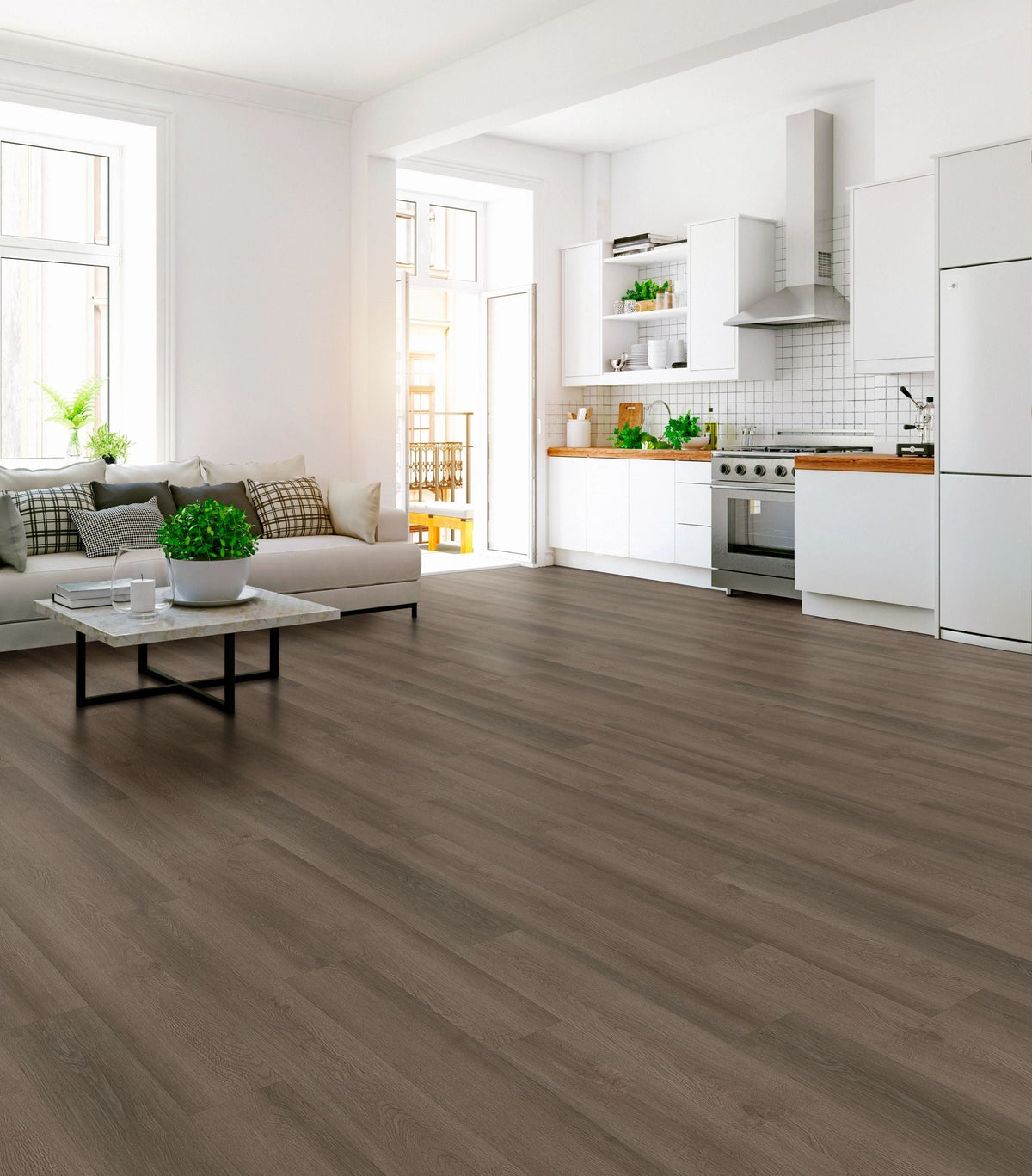 Shaw Boundless 8 Highway Brown 8-mil x 7-in W x 48-in L Waterproof Glue Down Luxury Vinyl Plank Flooring (34.98-sq ft/ Carton)