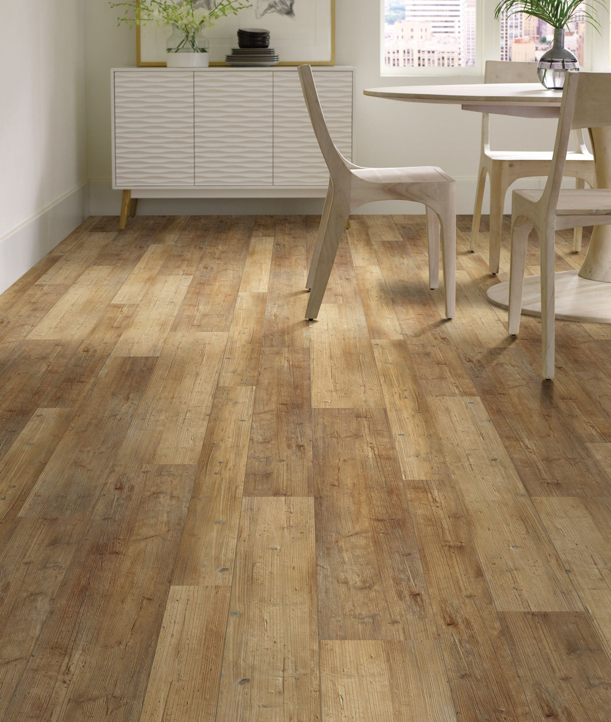 Shaw (Sample) Exemplar Mix Plus Texture Pine Brown Wood Look 20-mil Waterproof Interlocking or Glue Down Luxury Vinyl Plank