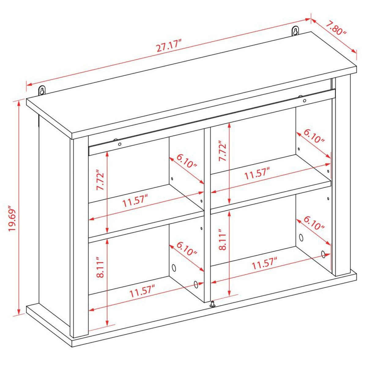 LuxenHome 21.17-in x 19.69-in x 7.8-in White Bathroom Wall Cabinet