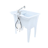 RuggedTub 32.25-in x 22-in White Freestanding Utility Tub with Faucet