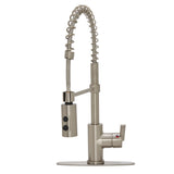Project Source Brushed Nickel 1-Handle Deck-Mount Pull-Down Kitchen Faucet with Deck Plate