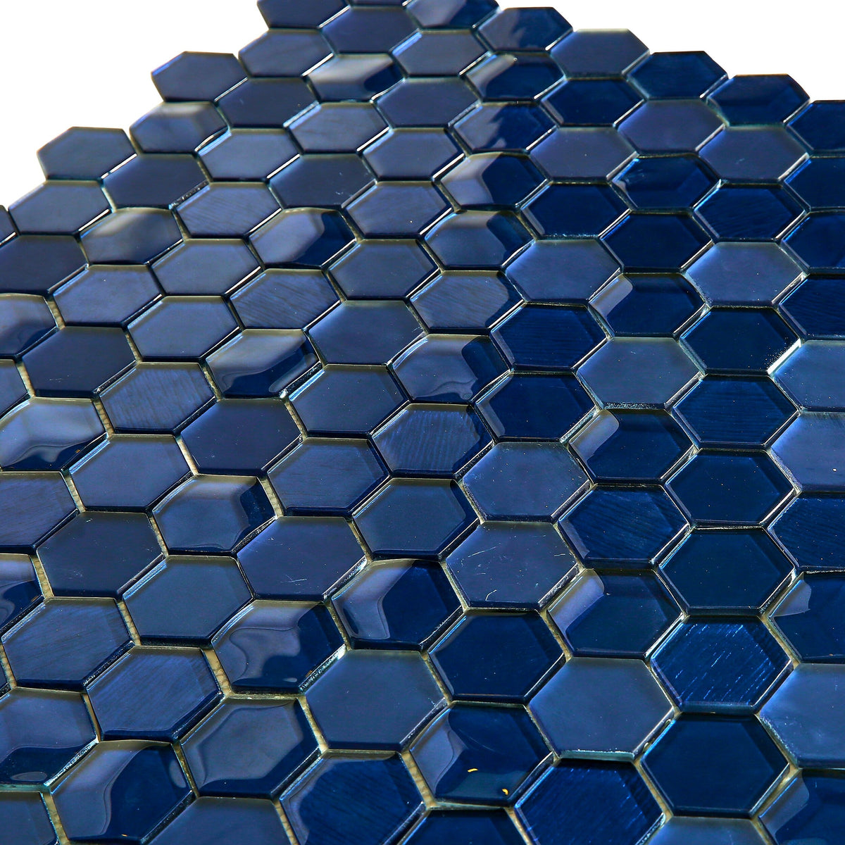Elida Ceramica Skylight Hex 12-in x 12-in Glossy Glass Mosaic Wall Tile (0.97-sq ft per sheet)