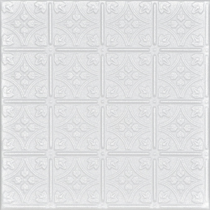A La Maison Ceilings 1.67-ft x 1.67-ft Emma's Flowers Plain White Polystyrene Surface-mount Ceiling Tile (8-Pack, 21.6-sq ft / Case)