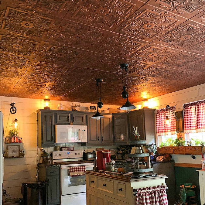 A La Maison Ceilings 1.67-ft x 1.67-ft Victorian Plain White Polystyrene Surface-mount Ceiling Tile (8-Pack, 21.6-sq ft / Case)