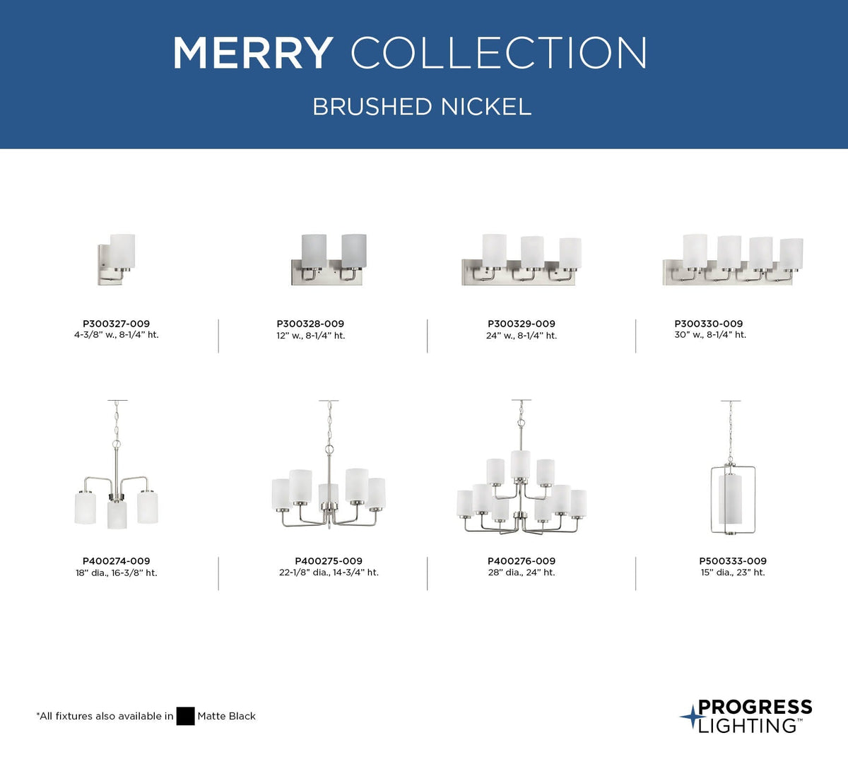 Progress Lighting Merry 9-Light Brushed Nickel Transitional Chandelier