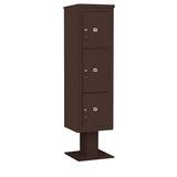 3400 Horizontal Series 3-Parcel Locker Pedestal Mount Mailbox - Super Arbor