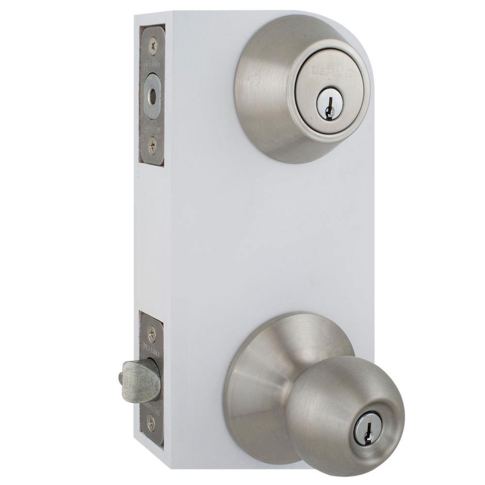 Saturn Stainless Steel Entry Knob and Single Cylinder Deadbolt Combo Pack - Super Arbor
