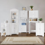 Ellsworth 23-5/8 in. W x 31-1/10 in. H Bathroom Linen Storage Floor Cabinet with Side Shelves in White - Super Arbor
