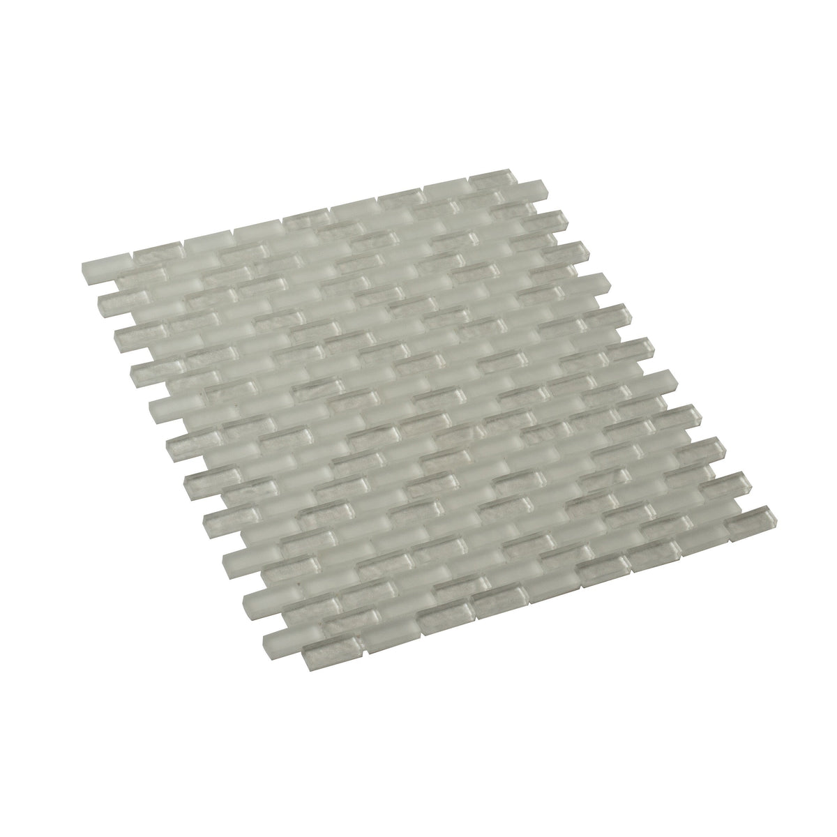 Apollo Tile (Sample) Winterland White 4-in x 4-in Multi-finish Glass Brick Mosaic Floor and Wall Tile