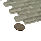 Apollo Tile (Sample) Winterland White 4-in x 4-in Multi-finish Glass Brick Mosaic Floor and Wall Tile