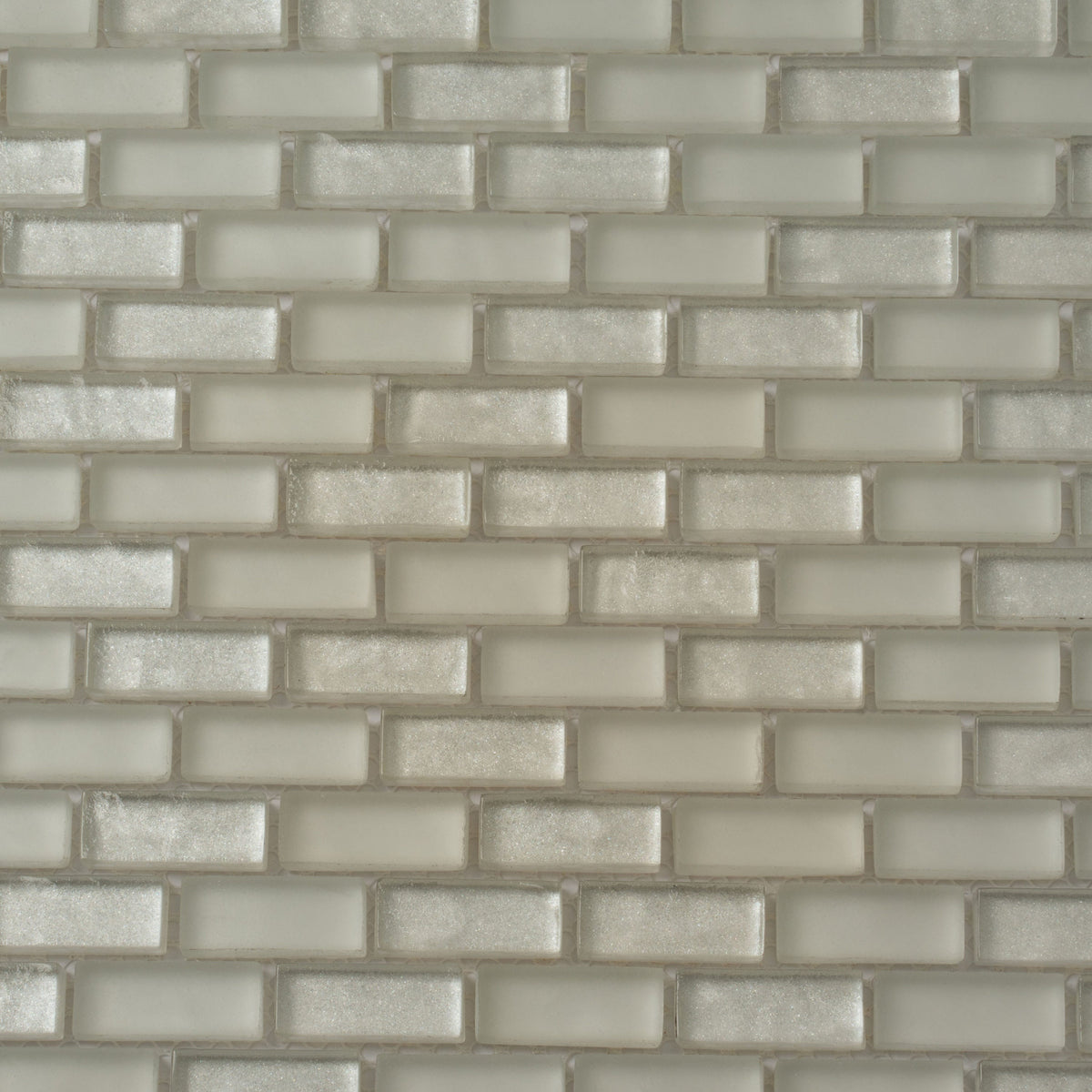 Apollo Tile (Sample) Winterland White 4-in x 4-in Multi-finish Glass Brick Mosaic Floor and Wall Tile