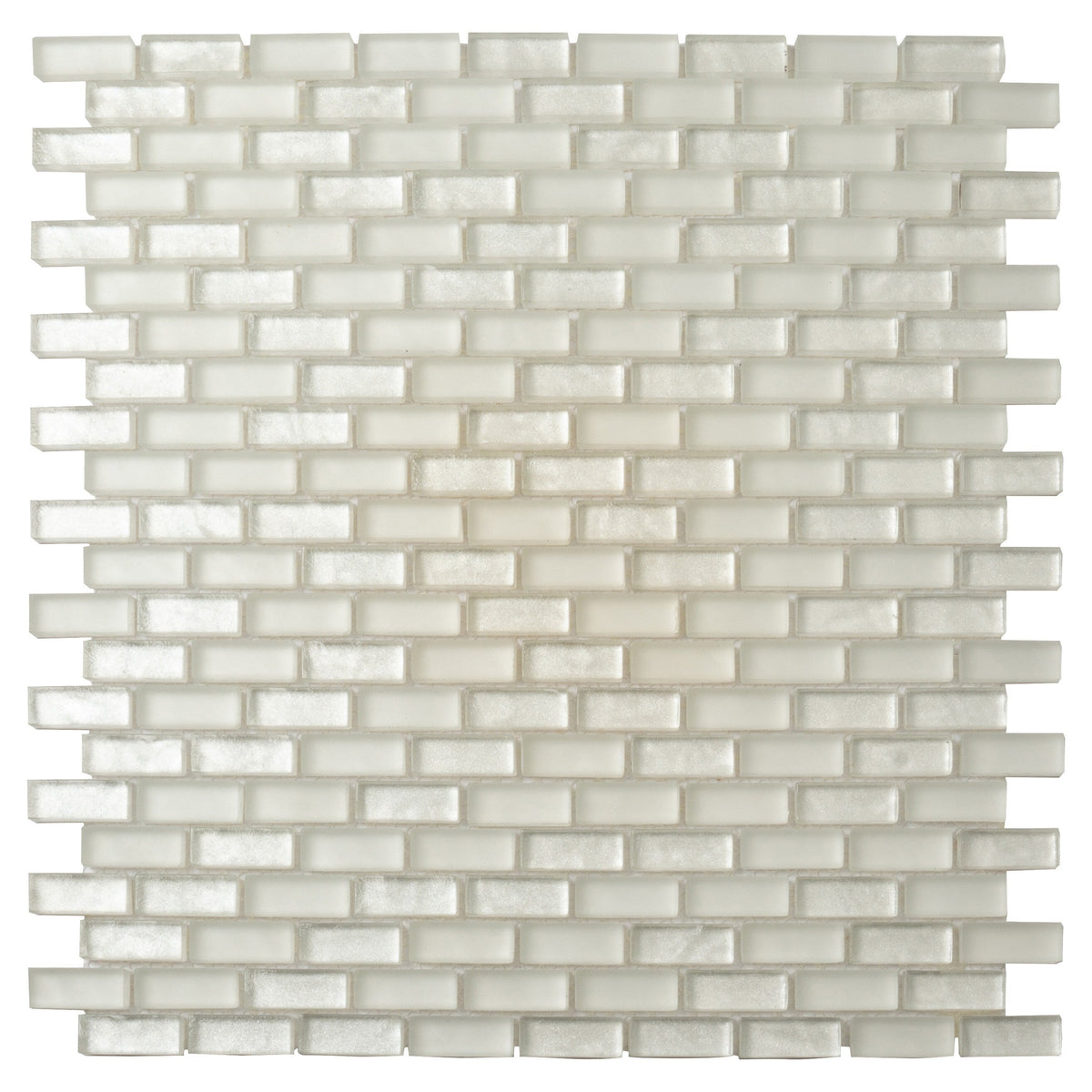 Apollo Tile (Sample) Winterland White 4-in x 4-in Multi-finish Glass Brick Mosaic Floor and Wall Tile