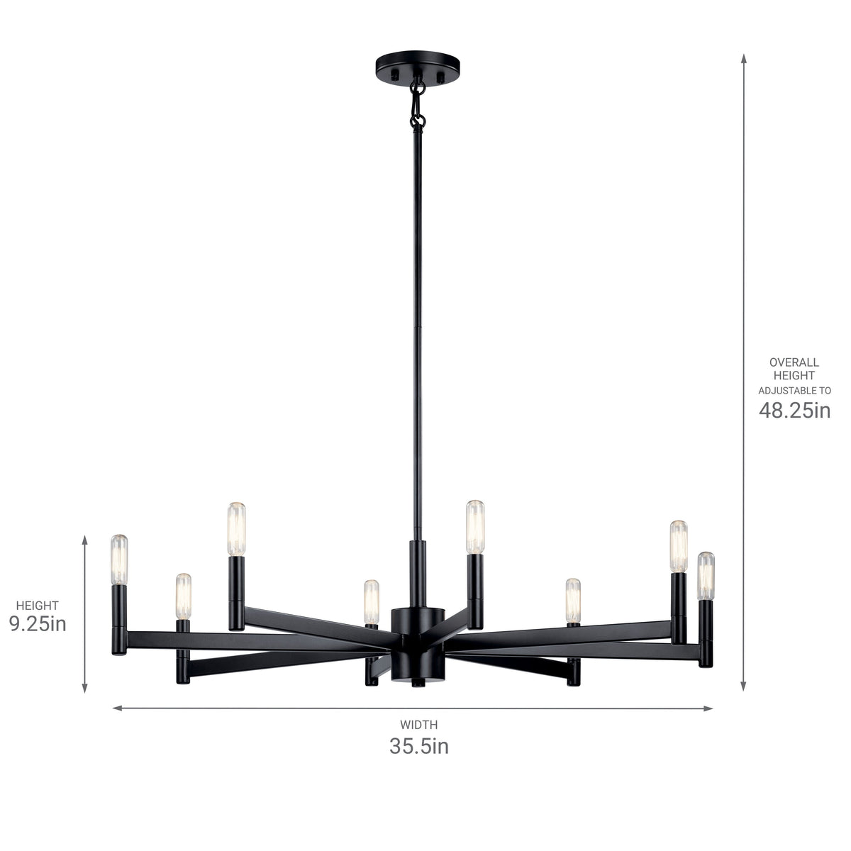 Kichler Erzo 8-Light Black Modern/Contemporary Chandelier