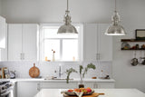 Kichler Satin Nickel Industrial Frosted Glass Dome LED Pendant Light, 13-in