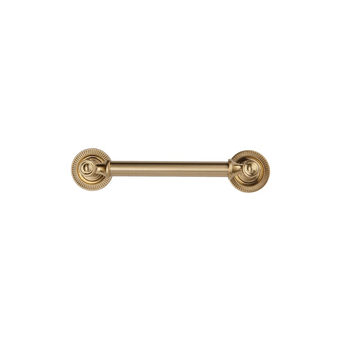 Sumner Street Home Hardware Minted 4-in (102mm) Center to Center Satin Brass Cylindrical Bar Drawer Pull