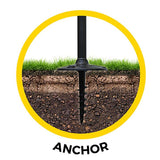 Baytown II 9.75 in. Black Integrated LED Outdoor Resin Solar Post Light and Lamp Post with EZ-Anchor Base