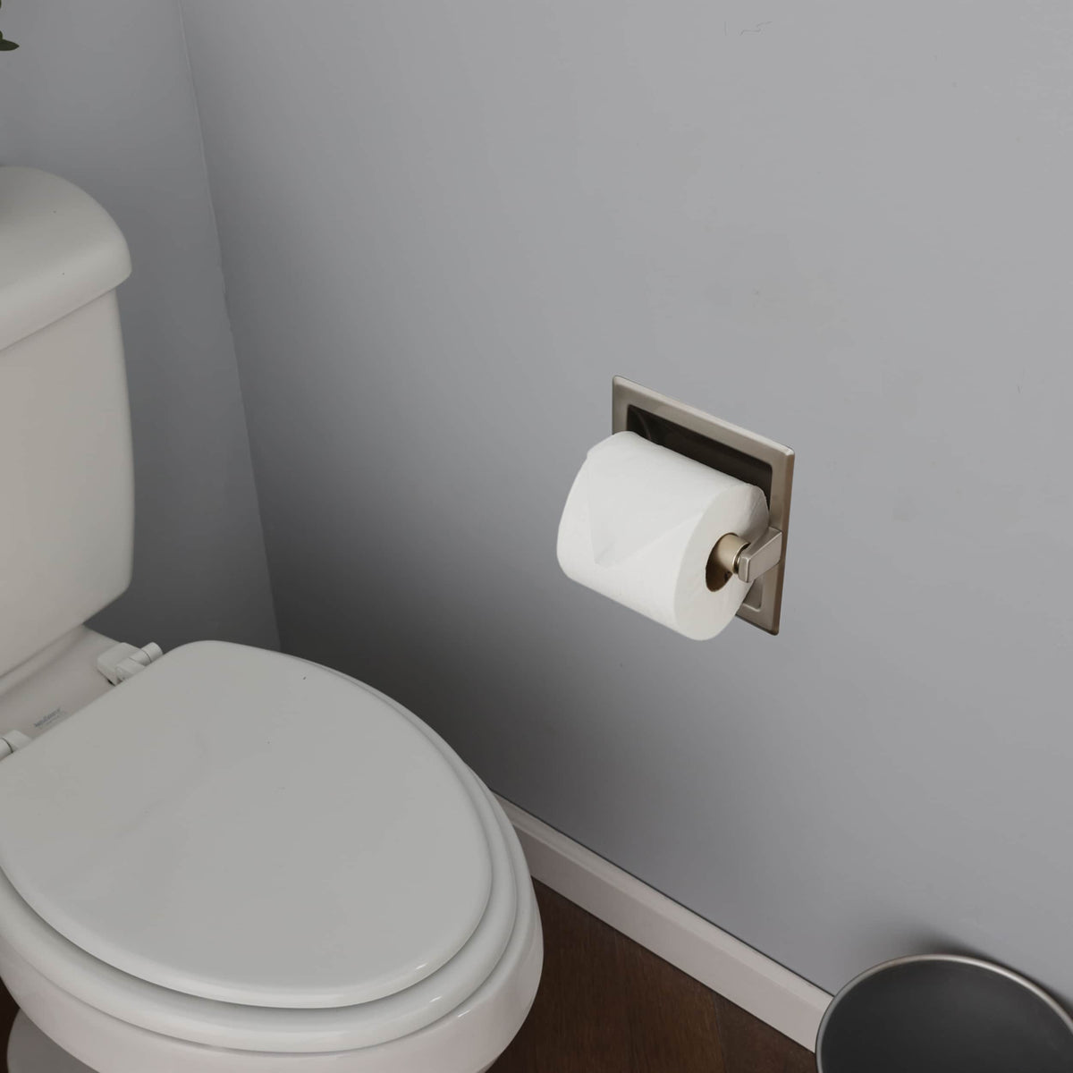 Project Source Seton Brushed Nickel Recessed Spring-Loaded Toilet Paper Holder