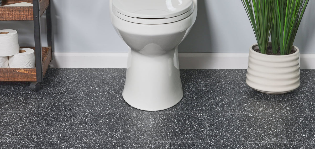 Armstrong Flooring Safety Zone VCT Slate Black 12-in x 12-in Commercial Vinyl Tile Flooring