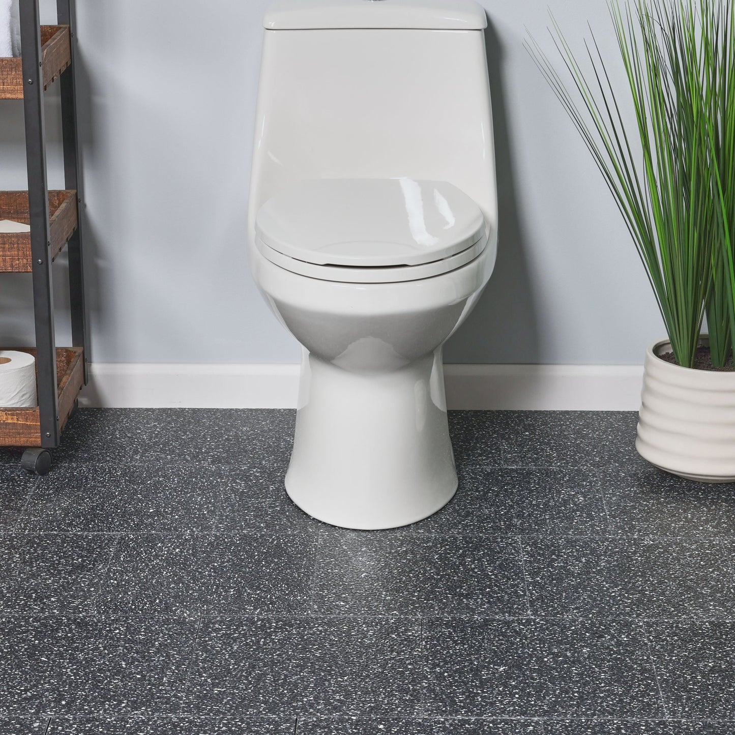 Armstrong Flooring Safety Zone VCT Slate Black 12-in x 12-in Commercial Vinyl Tile Flooring