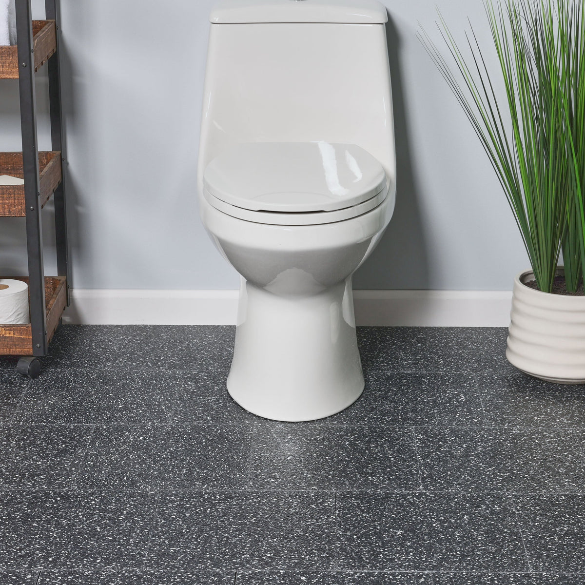 Armstrong Flooring Safety Zone VCT Slate Black 12-in x 12-in Commercial Vinyl Tile Flooring