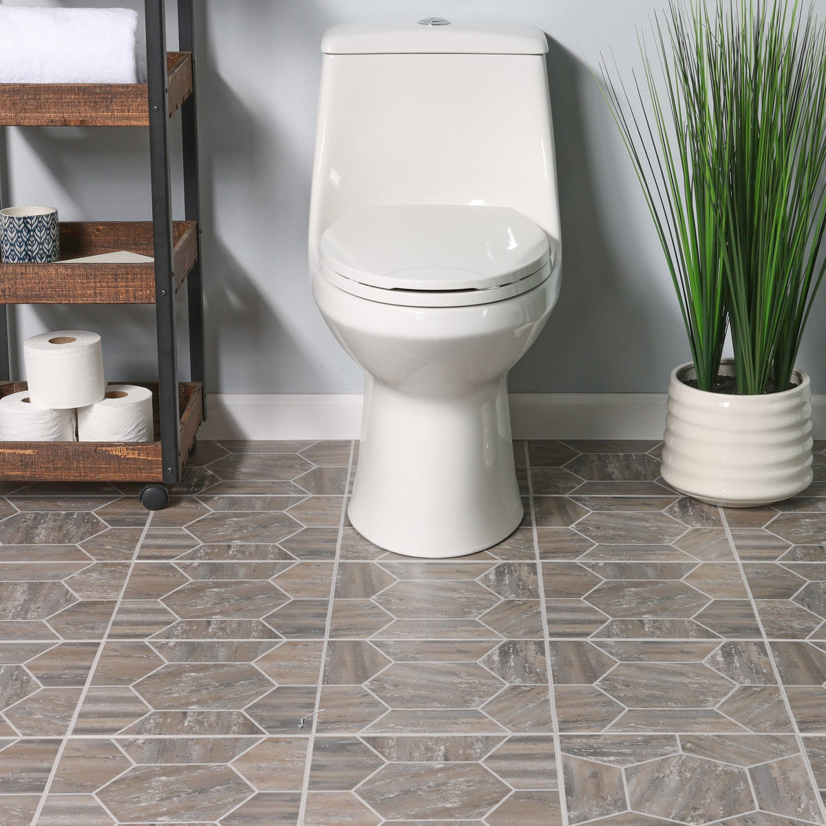Armstrong Flooring Terraza 12-in x 12-in Cooled Mocha Peel-and-Stick Vinyl Tile