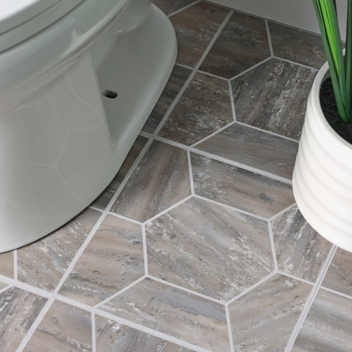 Armstrong Flooring Terraza 12-in x 12-in Cooled Mocha Peel-and-Stick Vinyl Tile