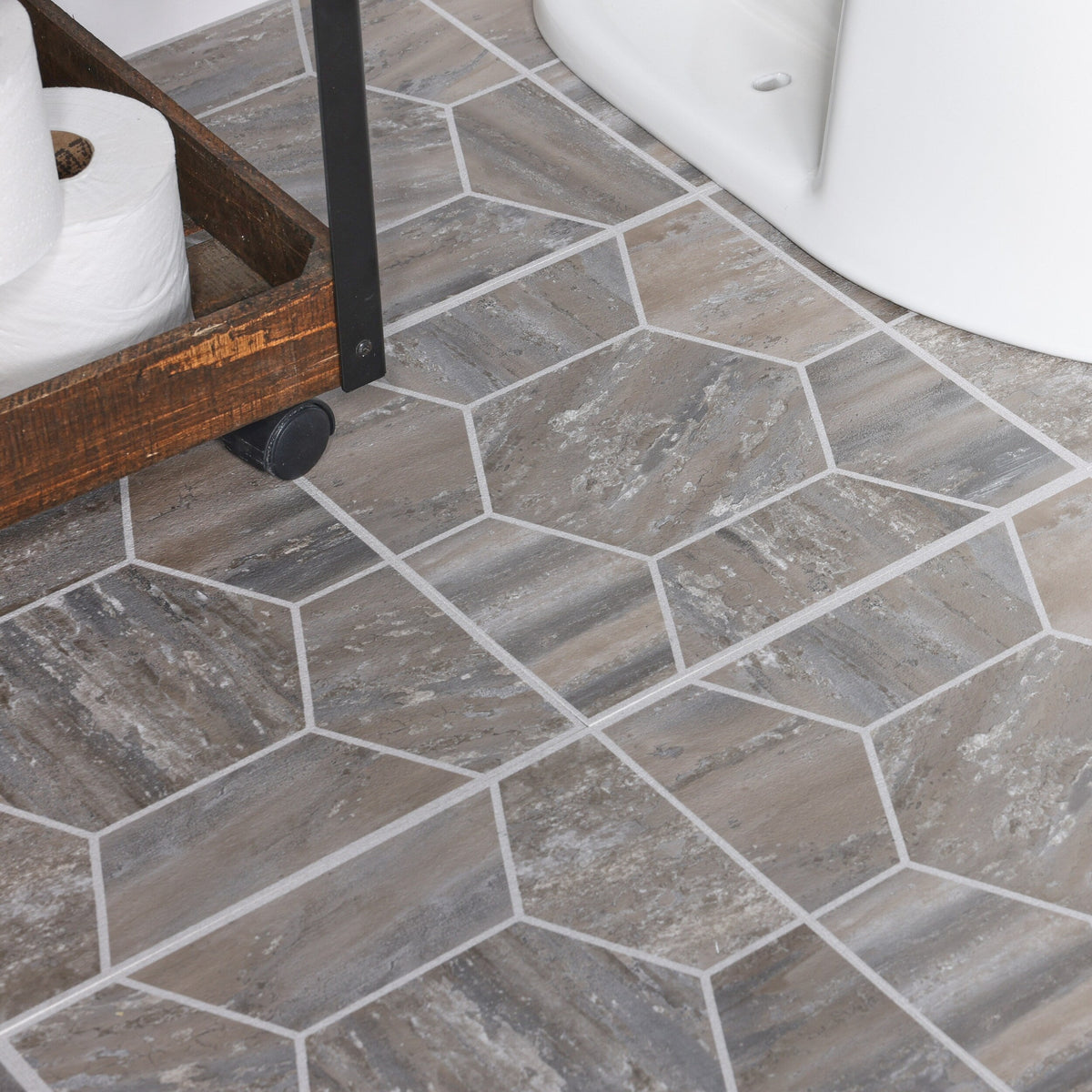 Armstrong Flooring Terraza 12-in x 12-in Cooled Mocha Peel-and-Stick Vinyl Tile