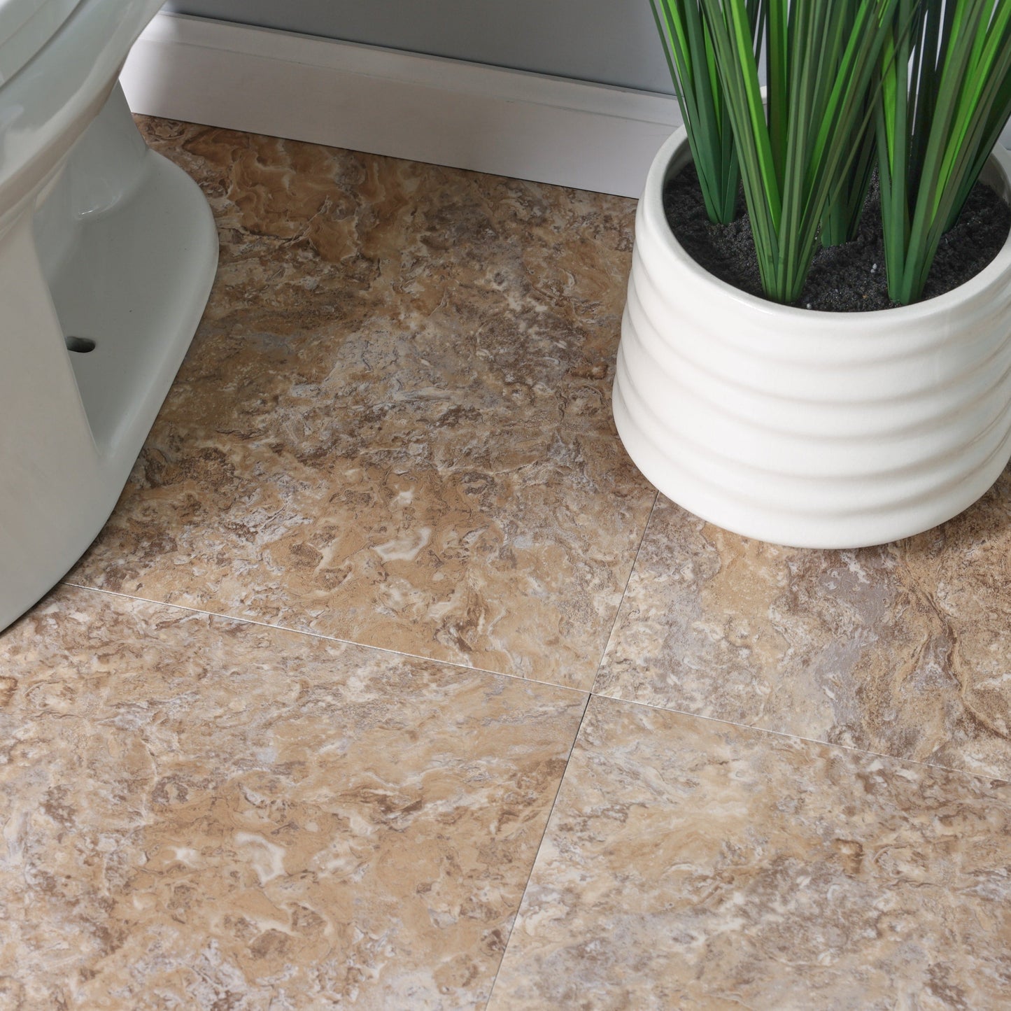 Style Selections Crushed Shell 18-in x 18-in Groutable Water-Resistant Peel-and-Stick Luxury Vinyl Tile Flooring (2.25-sq ft)