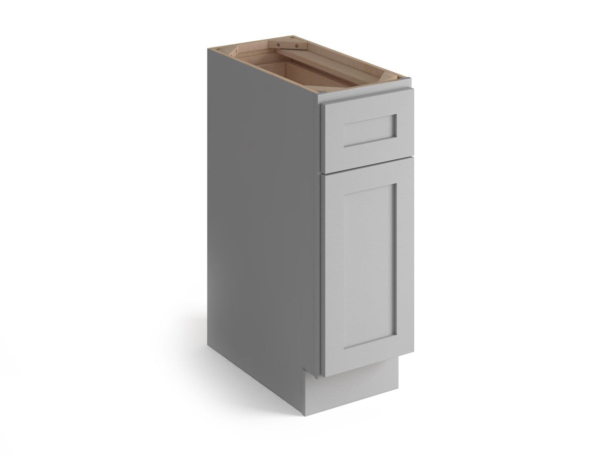 Valleywood Cabinetry Proper Gray 15-in W x 34.5-in H x 24-in D Proper Gray Birch 1-Drawer Base Ready To Assemble Plywood Cabinet (Flat Panel Shaker Style)