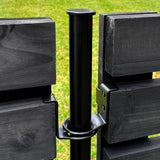 YARDLINK Vista 5-ft H x 2-in W Black Steel Decorative Metal Flat-top No Dig Decorative Universal Fence Post