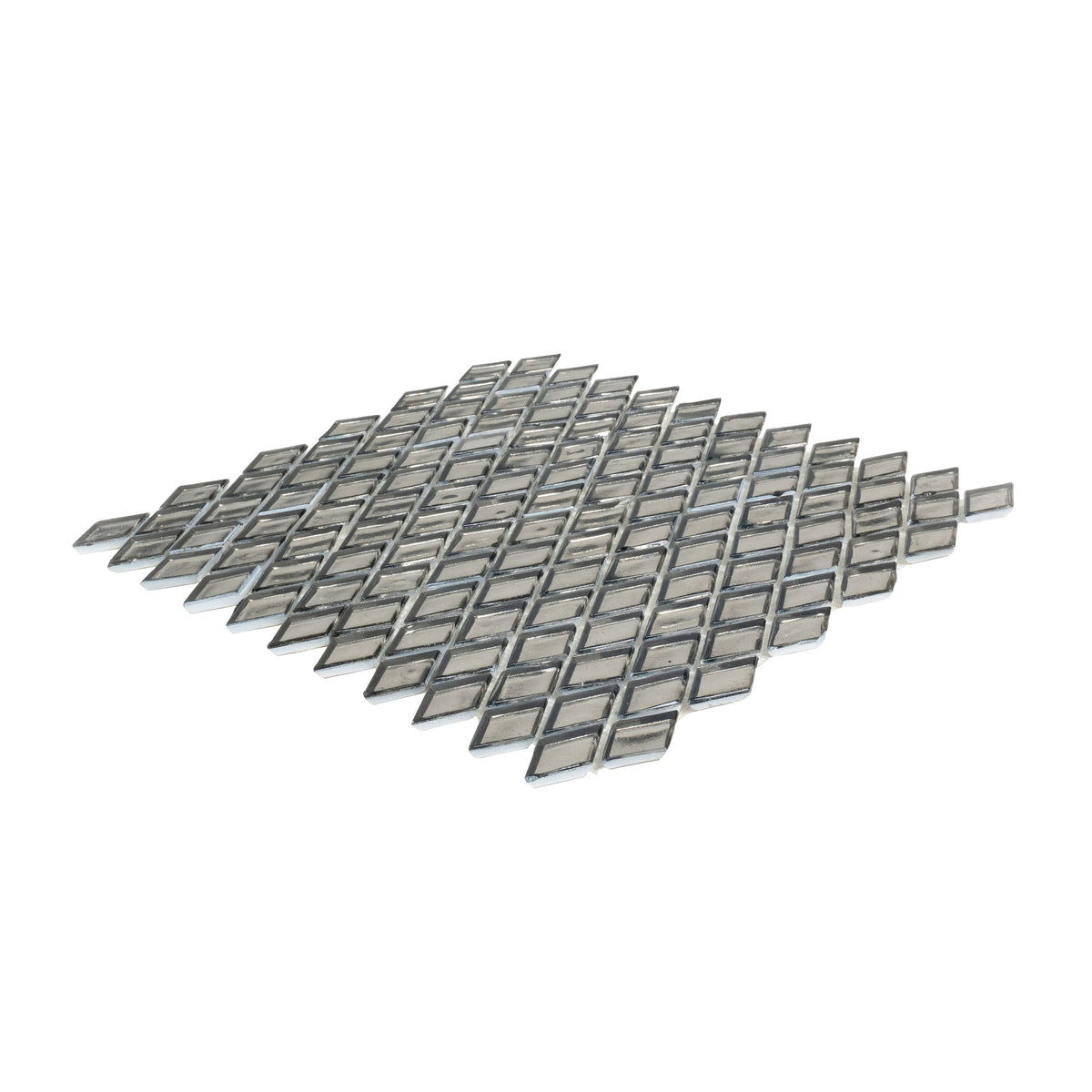 Apollo Tile (Sample) Majeste Silver 4-in x 4-in Honed Glass Diamond Floor and Wall Tile