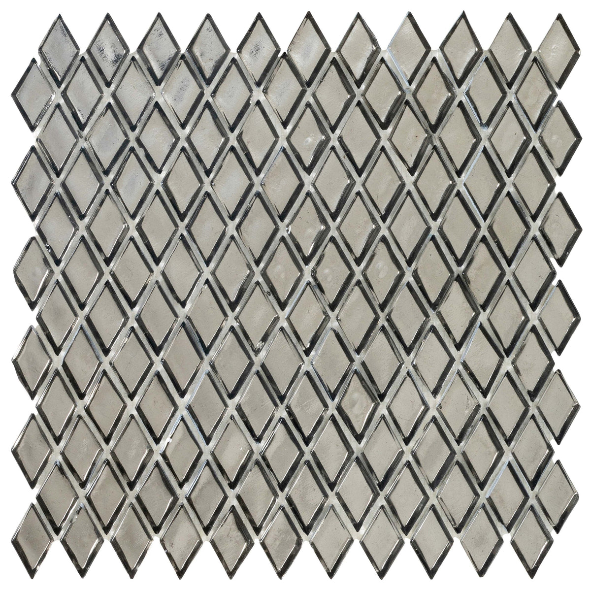 Apollo Tile (Sample) Majeste Silver 4-in x 4-in Honed Glass Diamond Floor and Wall Tile