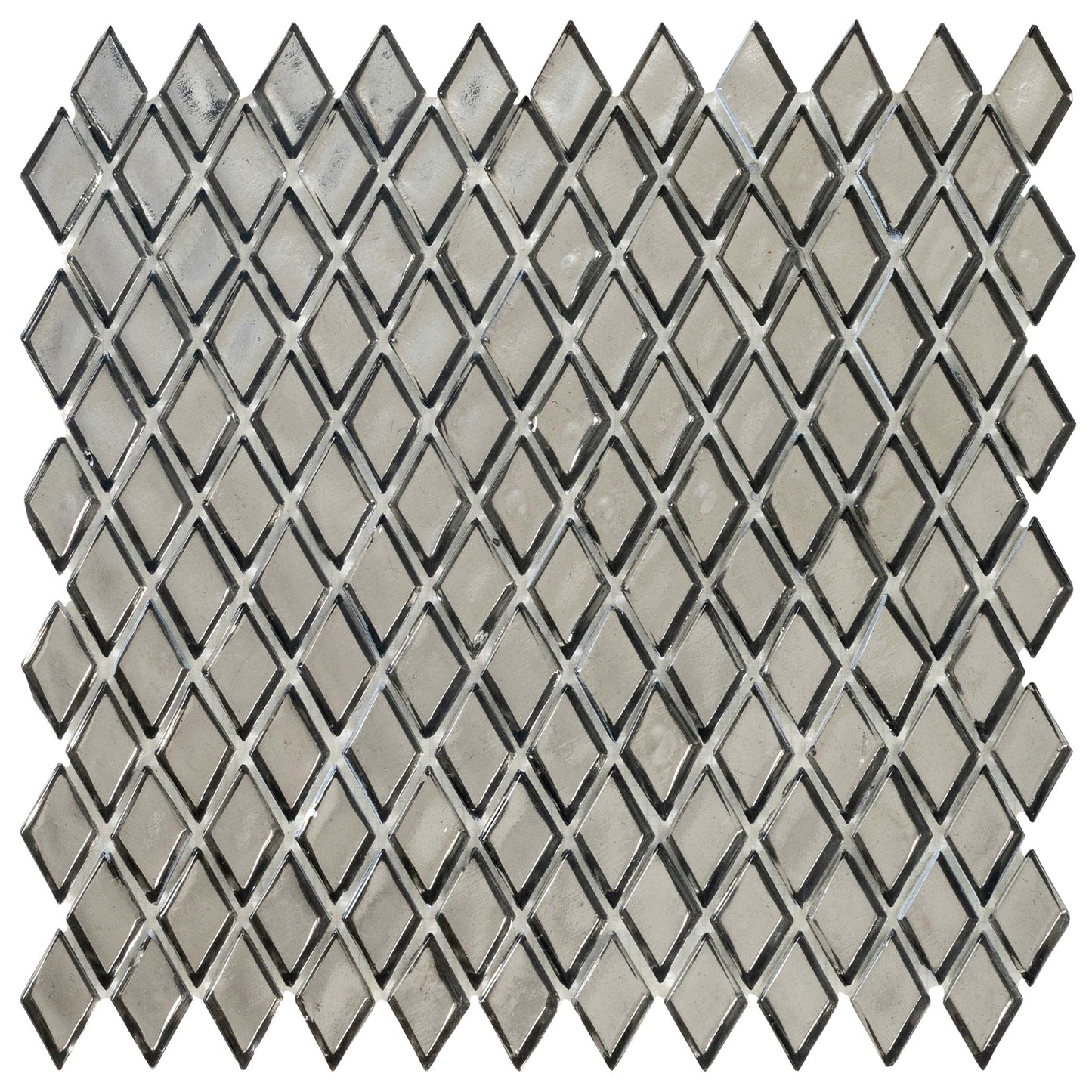 Apollo Tile Majeste Silver 11-in x 11-in Honed Glass Patterned Diamond Mosaic Floor and Wall Tile product image