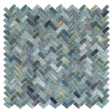 Apollo Tile (Sample) Majeste Dark Gray 4-in x 4-in Matte Glass Herringbone Mosaic Floor and Wall Tile