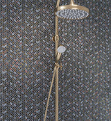 Apollo Tile (Sample) Majeste Dark Gray 4-in x 4-in Matte Glass Herringbone Mosaic Floor and Wall Tile