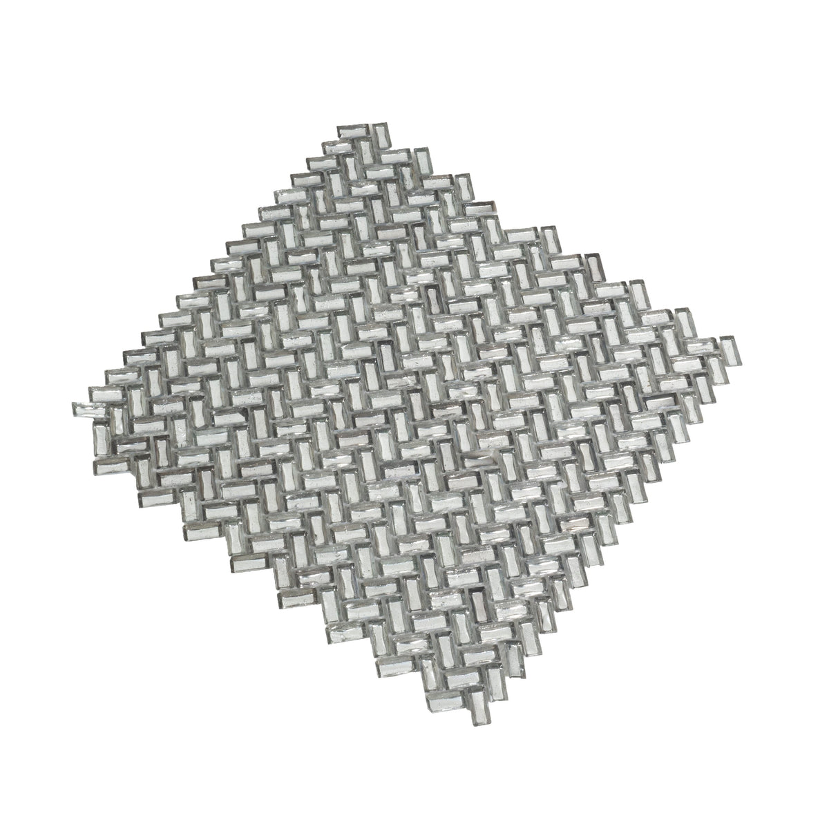 Apollo Tile Majeste Silver 12-in x 12-in Matte Glass Herringbone Patterned Wall Tile (9.75-sq. ft/ Carton)