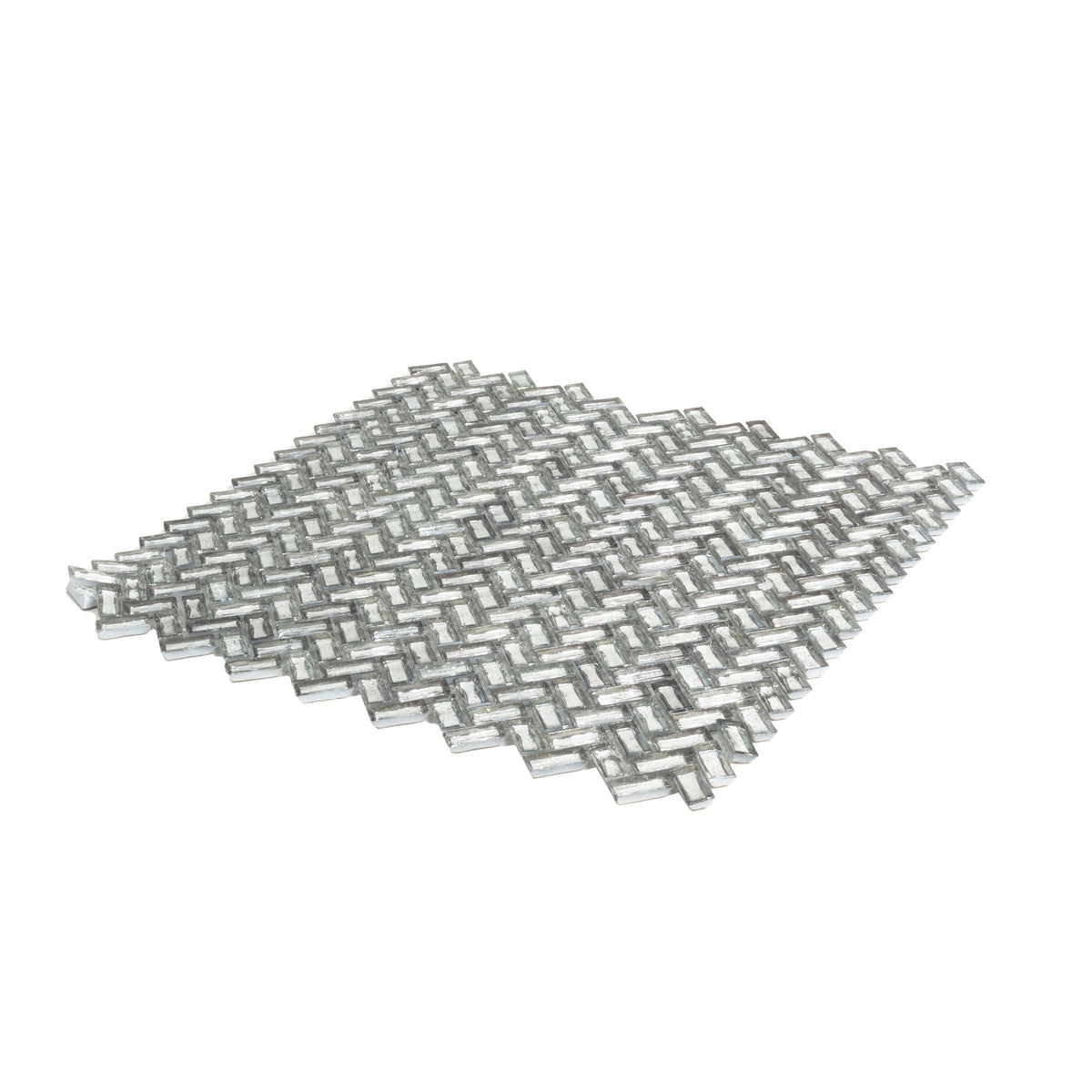 Apollo Tile (Sample) Majeste Silver 4-in x 4-in Matte Glass Herringbone Patterned Floor and Wall Tile