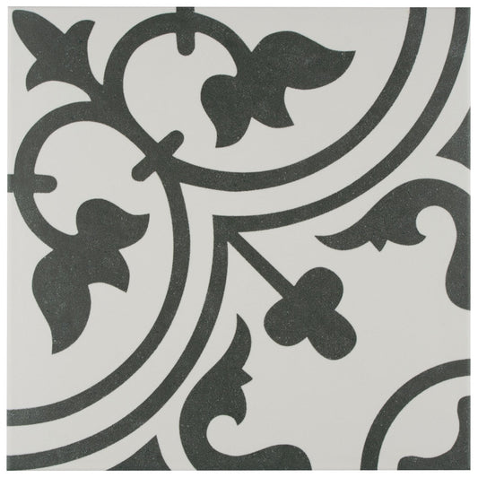 Affinity Tile Arte White 10-in x 10-in Satin Porcelain Encaustic Floor and Wall Tile product image
