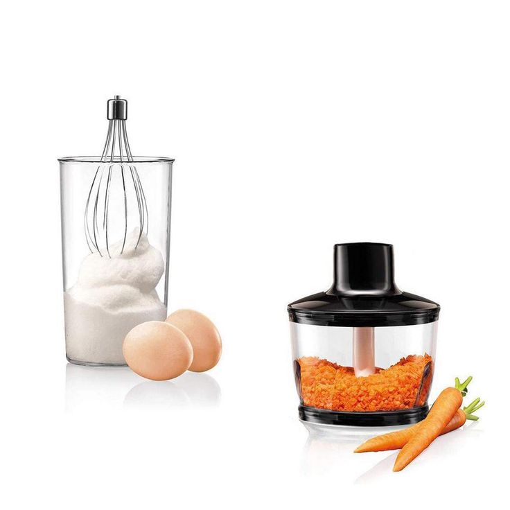 8-Speed 500-Watt Black Stainless Steel Control 5-in-1 Multi-Purpose Immersion Hand Blender Set