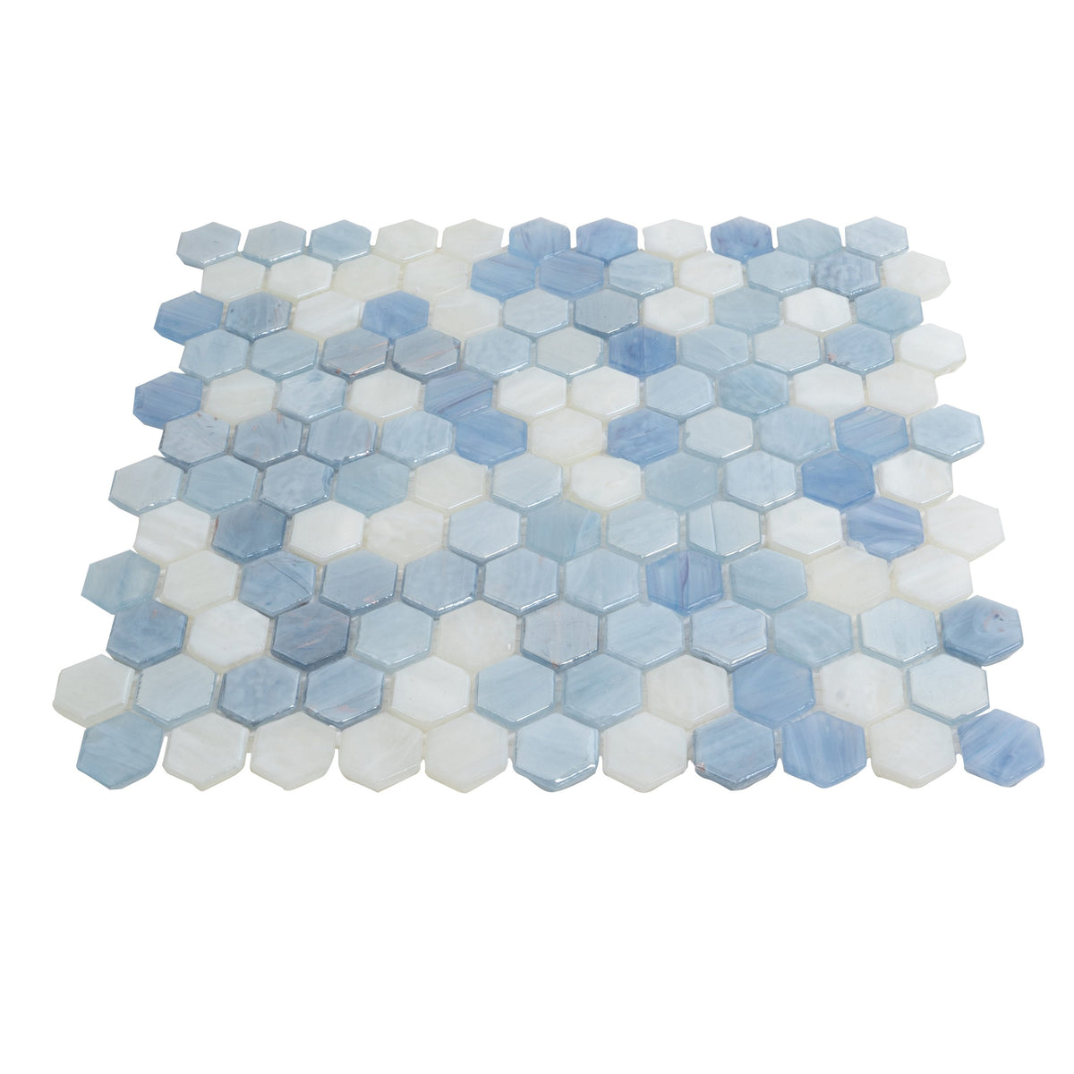 Apollo Tile Moonstone Blue 10-in x 11-in Glossy Glass Hexagon Floor and Wall Tile (8.63-sq. ft/ Carton)