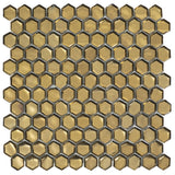 Apollo Tile (Sample) Majeste Gold 4-in x 4-in Matte Glass Patterned Floor and Wall Tile