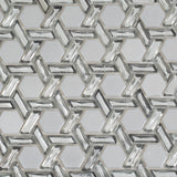Apollo Tile Majeste Silver 12-in x 12-in Glossy Glass Hexagon Patterned Wall Tile (9.67-sq. ft/ Carton)