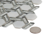 Apollo Tile Majeste Silver 12-in x 12-in Glossy Glass Hexagon Patterned Wall Tile (9.67-sq. ft/ Carton)