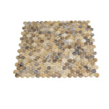 Apollo Tile Majeste Brown 12-in x 12-in Glossy Glass Penny Round Patterned Floor and Wall Tile (10.34-sq. ft/ Carton)