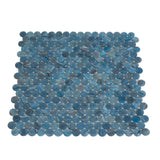 Apollo Tile (Sample) Majeste Denim Blue 4-in x 4-in Glossy Glass Penny Round Patterned Floor and Wall Tile